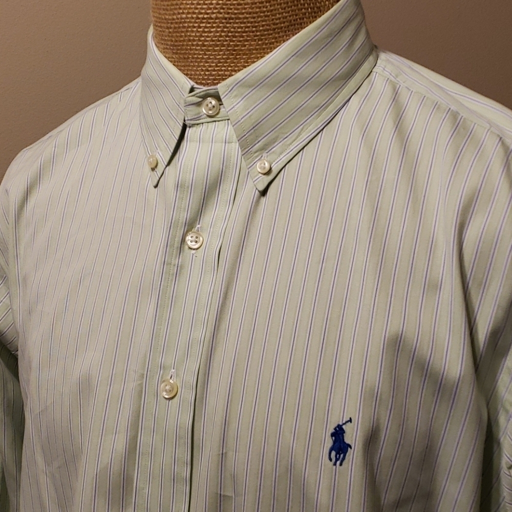Ralph Lauren classic fit green and purple striped